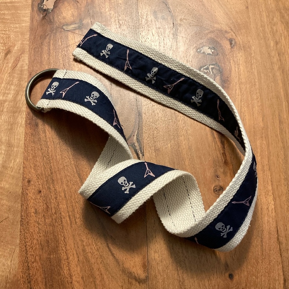 Guitar With Skull and Crossbones Canvas Belt